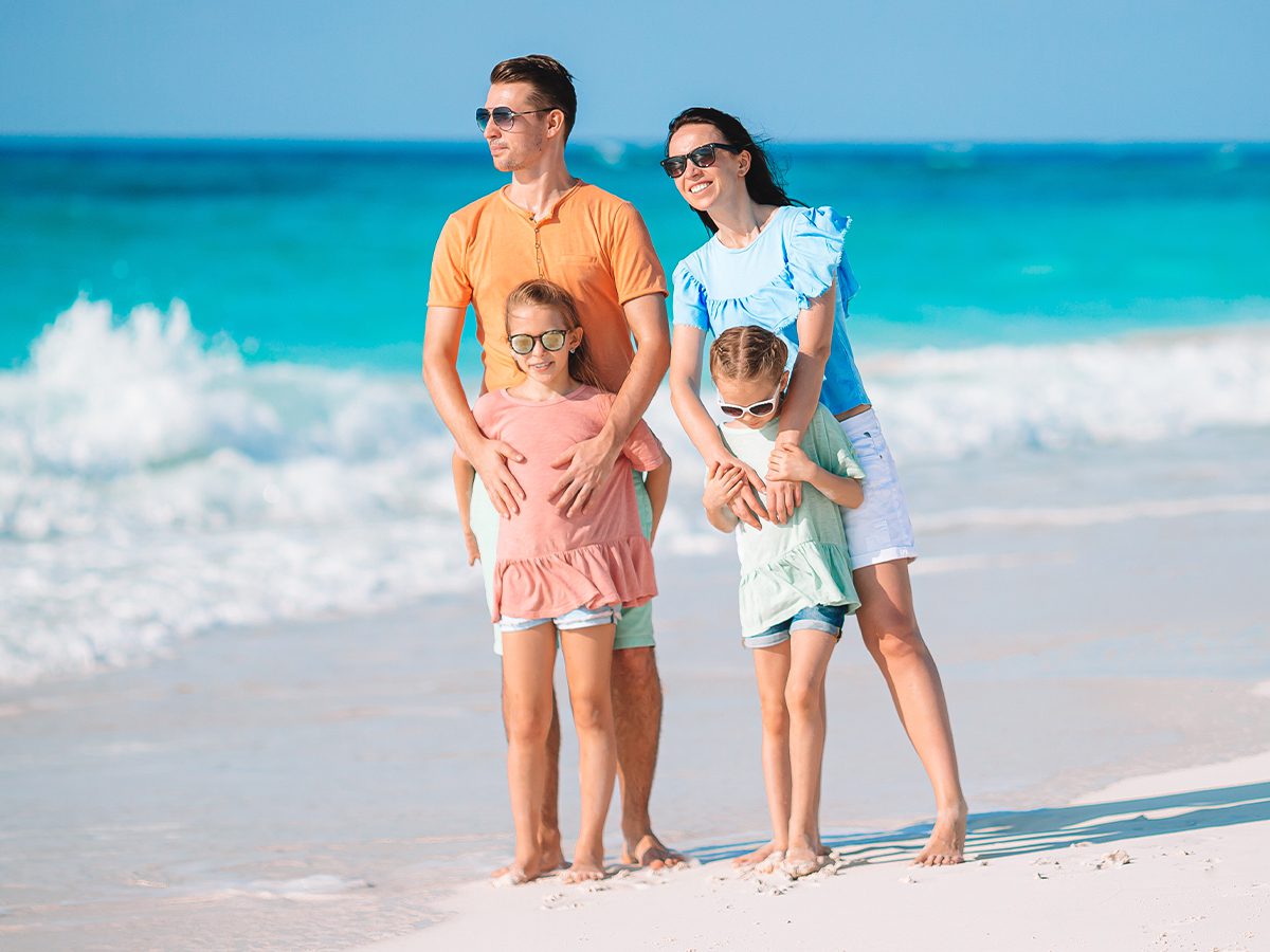 familia durante unas vacaciones de primavera en Cancún