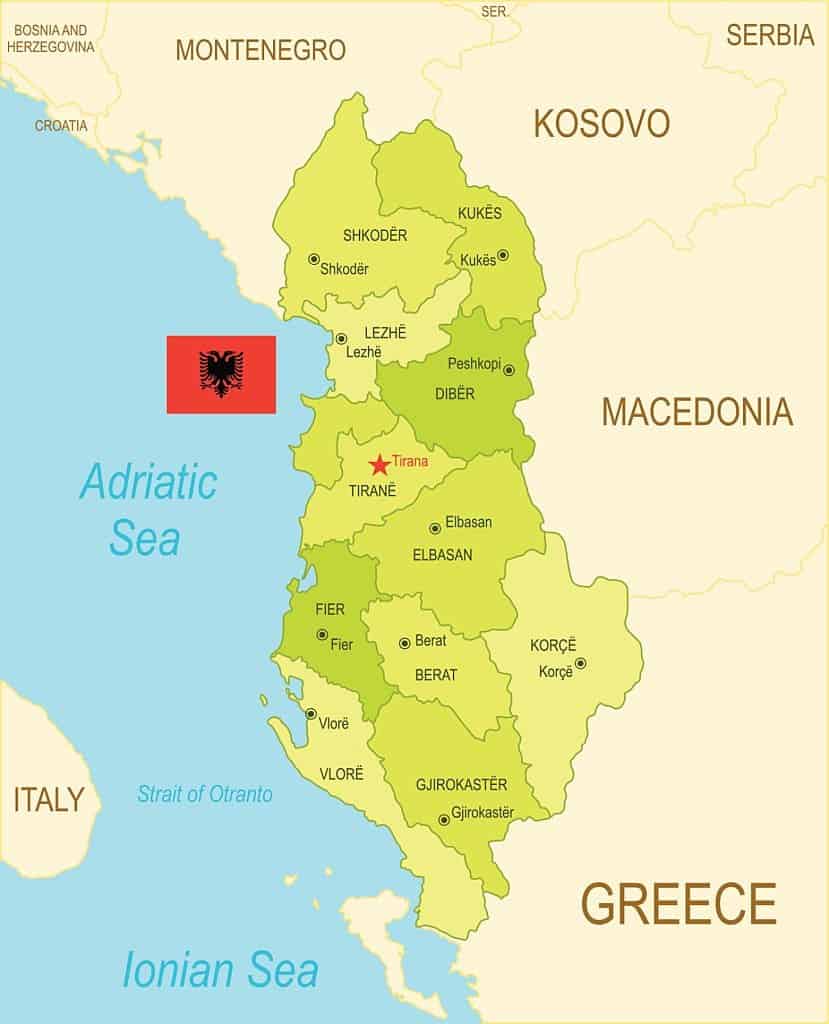 albania mapa