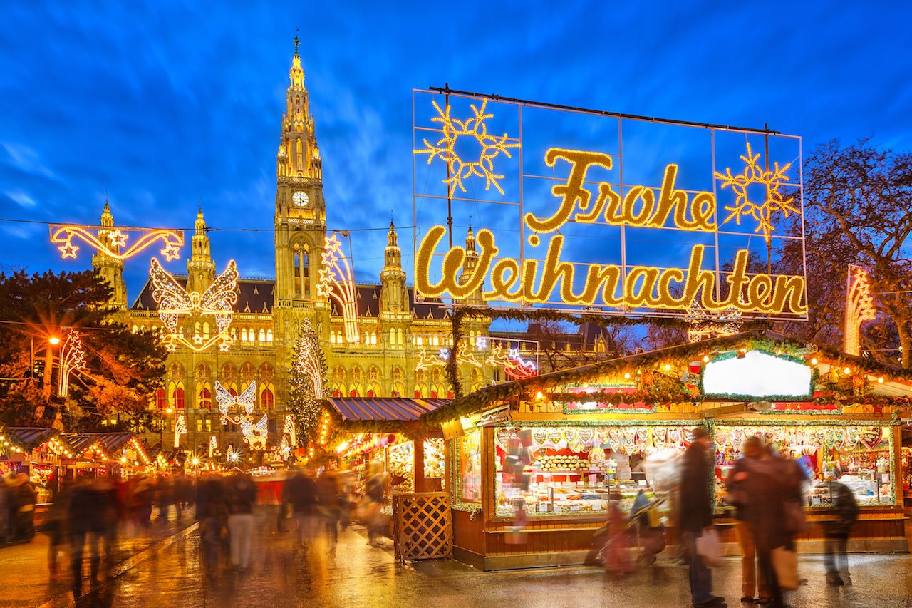 Tradicional Mercado de Navidad en Viena, Austria