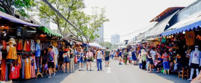 Mercado de fin de semana de Chatuchak Bangkok Tailandia