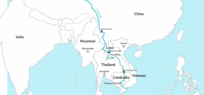 mapa del río mekong
