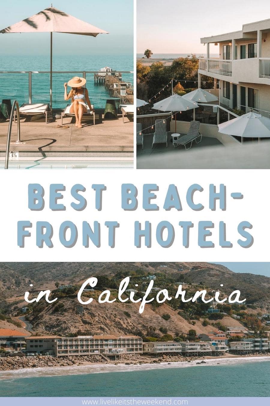 Cubierta de alfiler de hotel de la costa de California