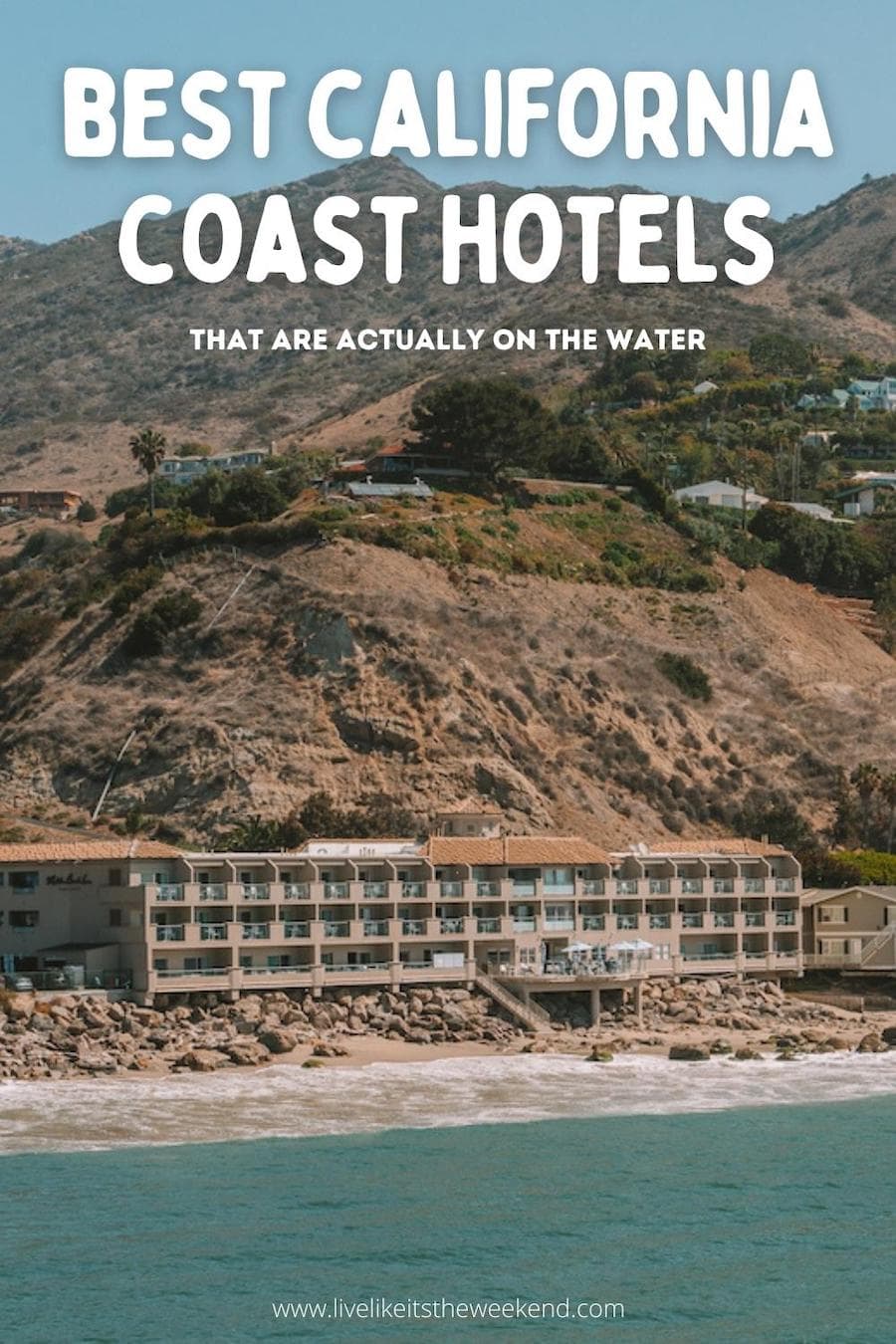 Cubierta de alfiler de hotel de la costa de California