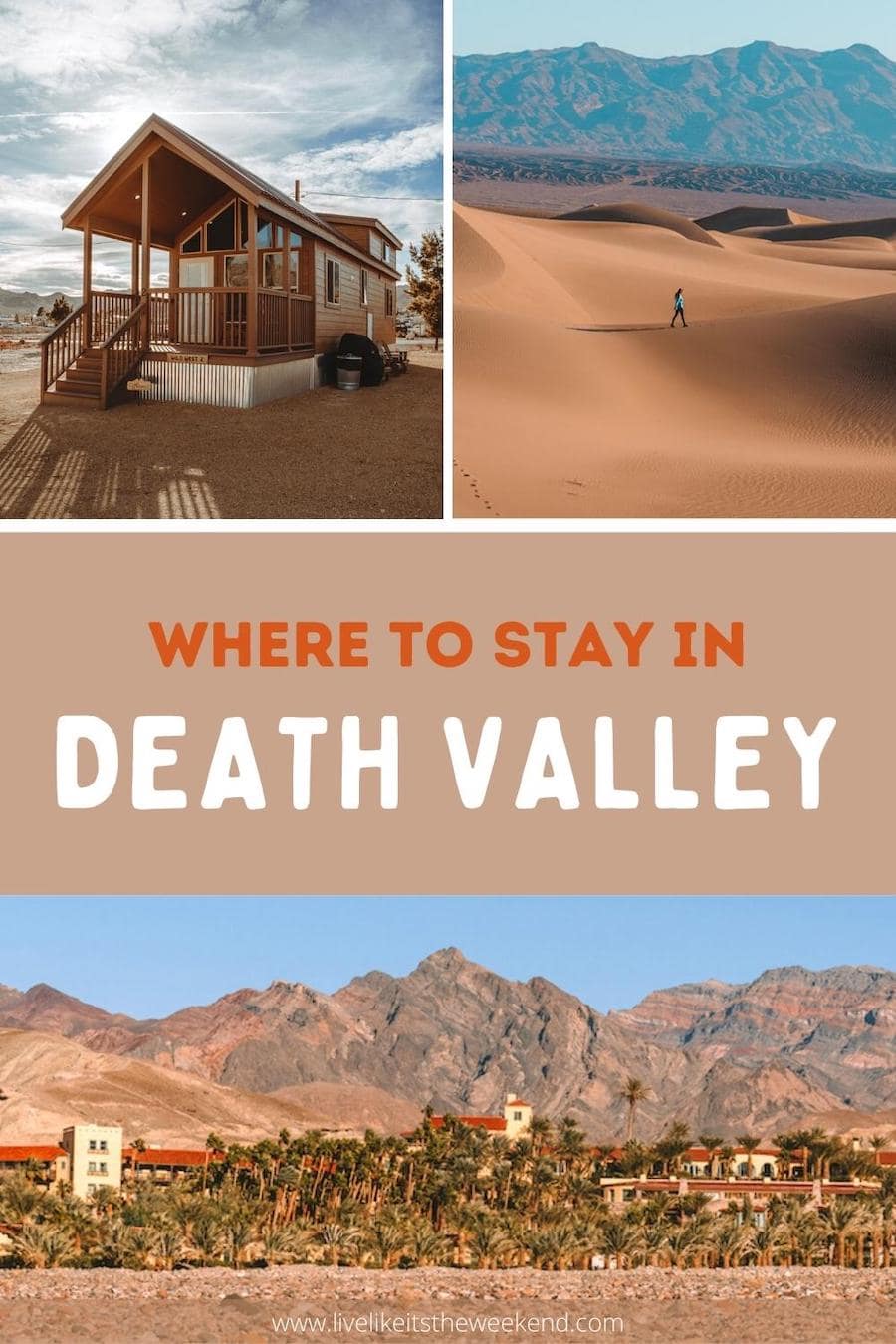 portada de pin para la publicación de blog de dónde alojarse en el valle de la muerte
