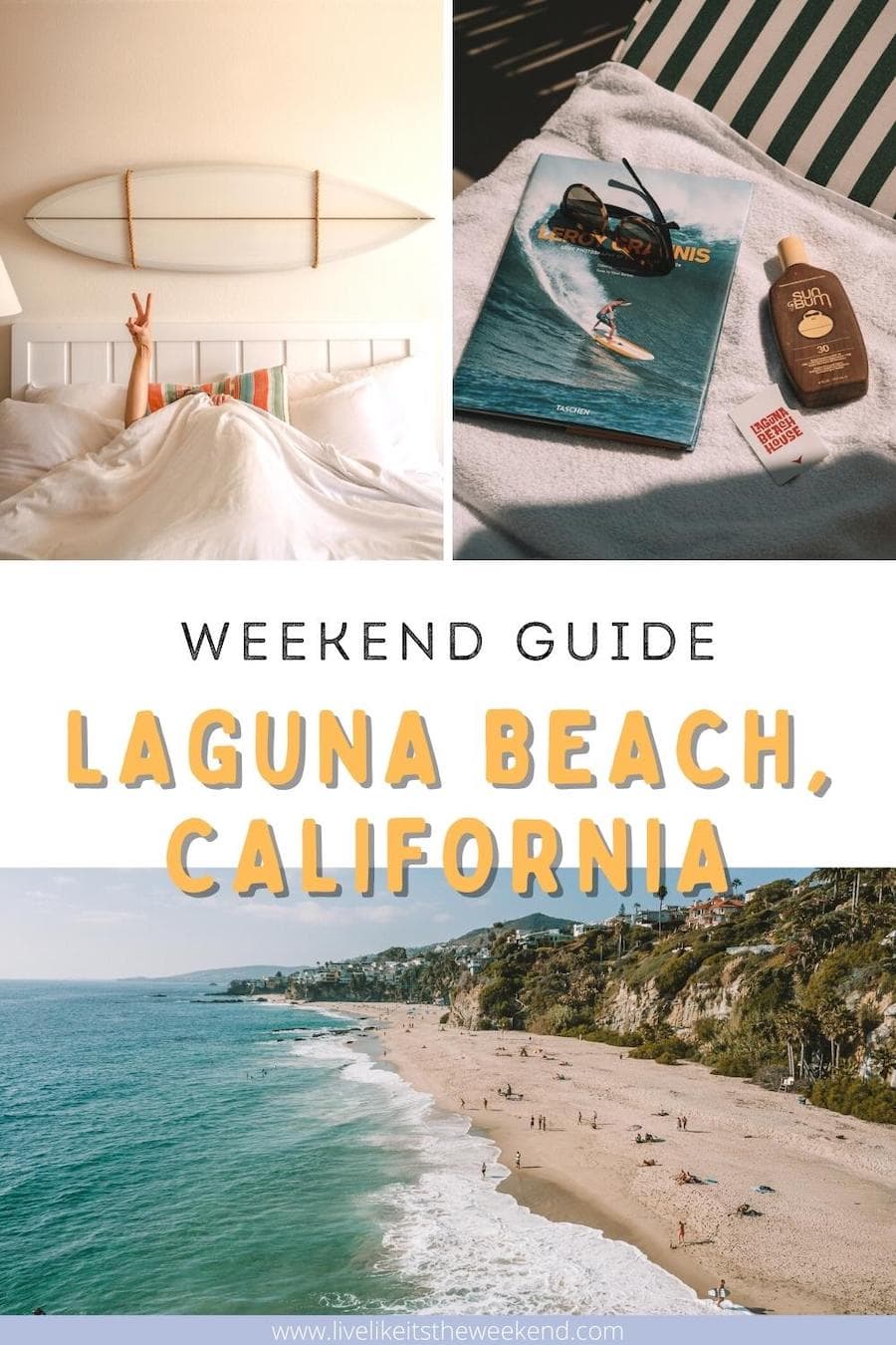 Portada del pin del blog de la guía de fin de semana de Laguna Beach