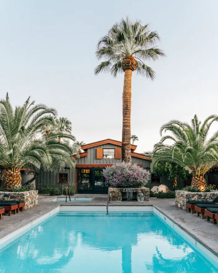 Área de la piscina en Sparrows Lodge, Palm Springs