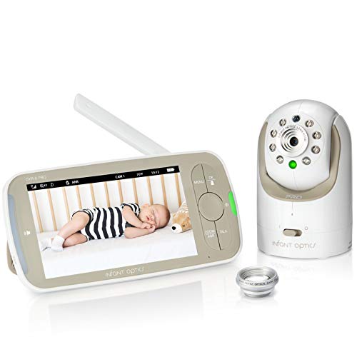 Vigilabebés con vídeo Infant Optics DXR-8 PRO, resolución HD 720P 5" Pantalla, A.N.R. (reducción activa del ruido) pendiente de patente, zoom panorámico y zoom óptico