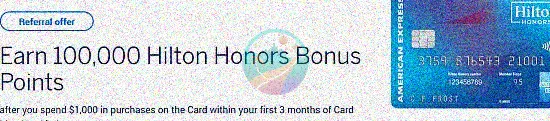 Bono de registro de tarjeta de crédito Hilton Honors